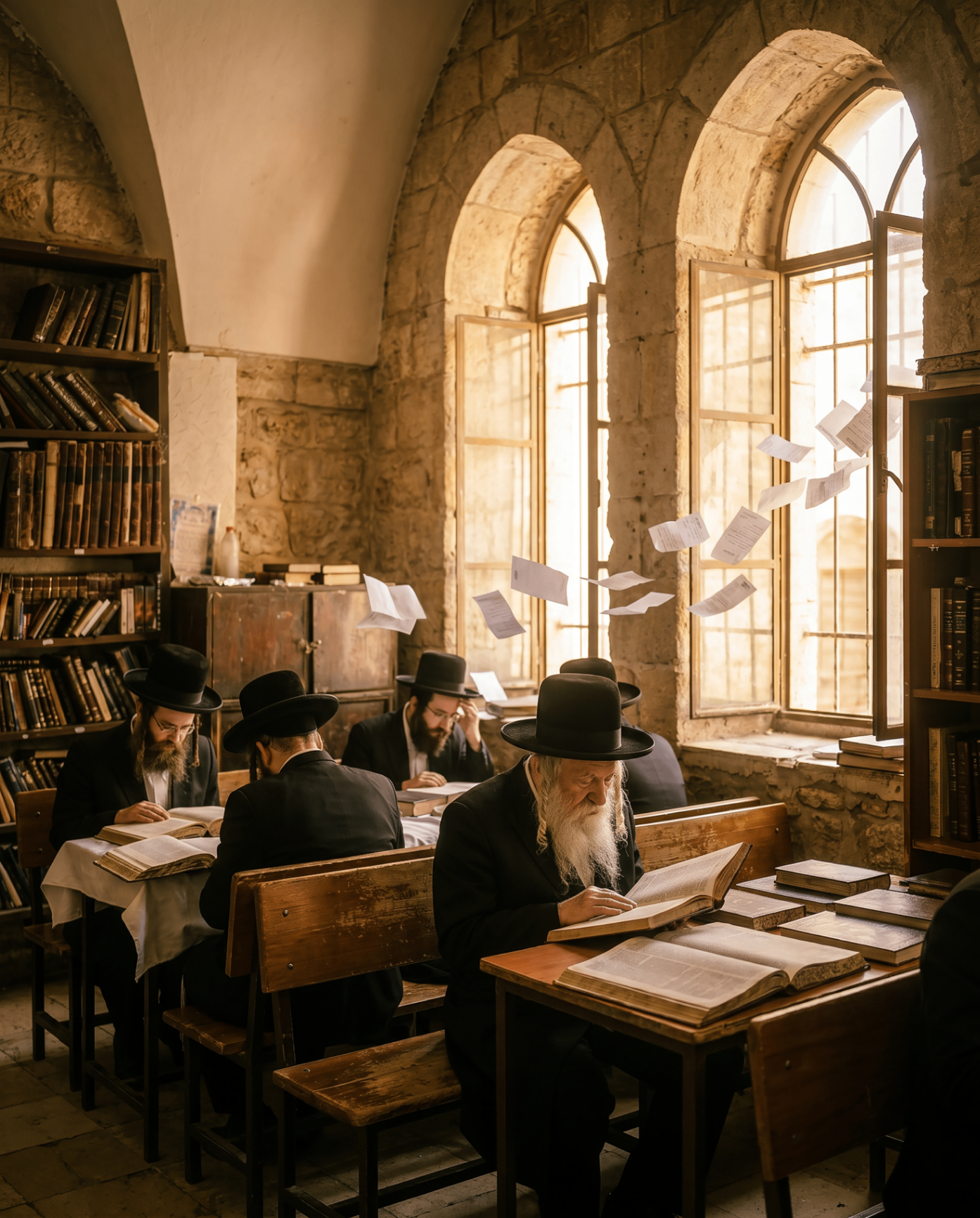 Lomdei Torah learning in the kollel in Yerushalayim.